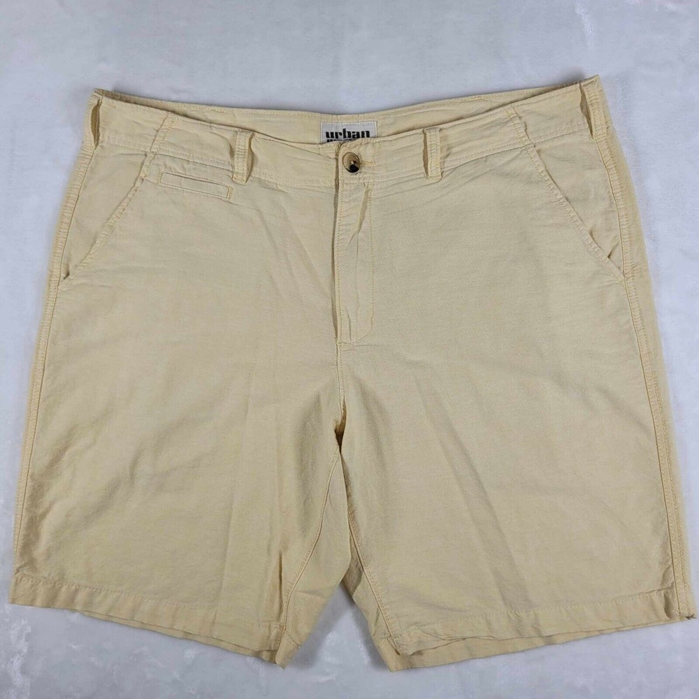 Urban Pipeline Chino Shorts Men's 40 Yellow Casual Flat Front Outdoor Comfort